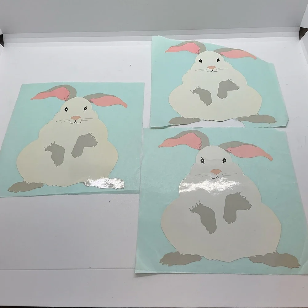 3 Mrs Grossmans XL Rabbit Stickers Happy Easter Spring Bunny Egg Hunt Livestock